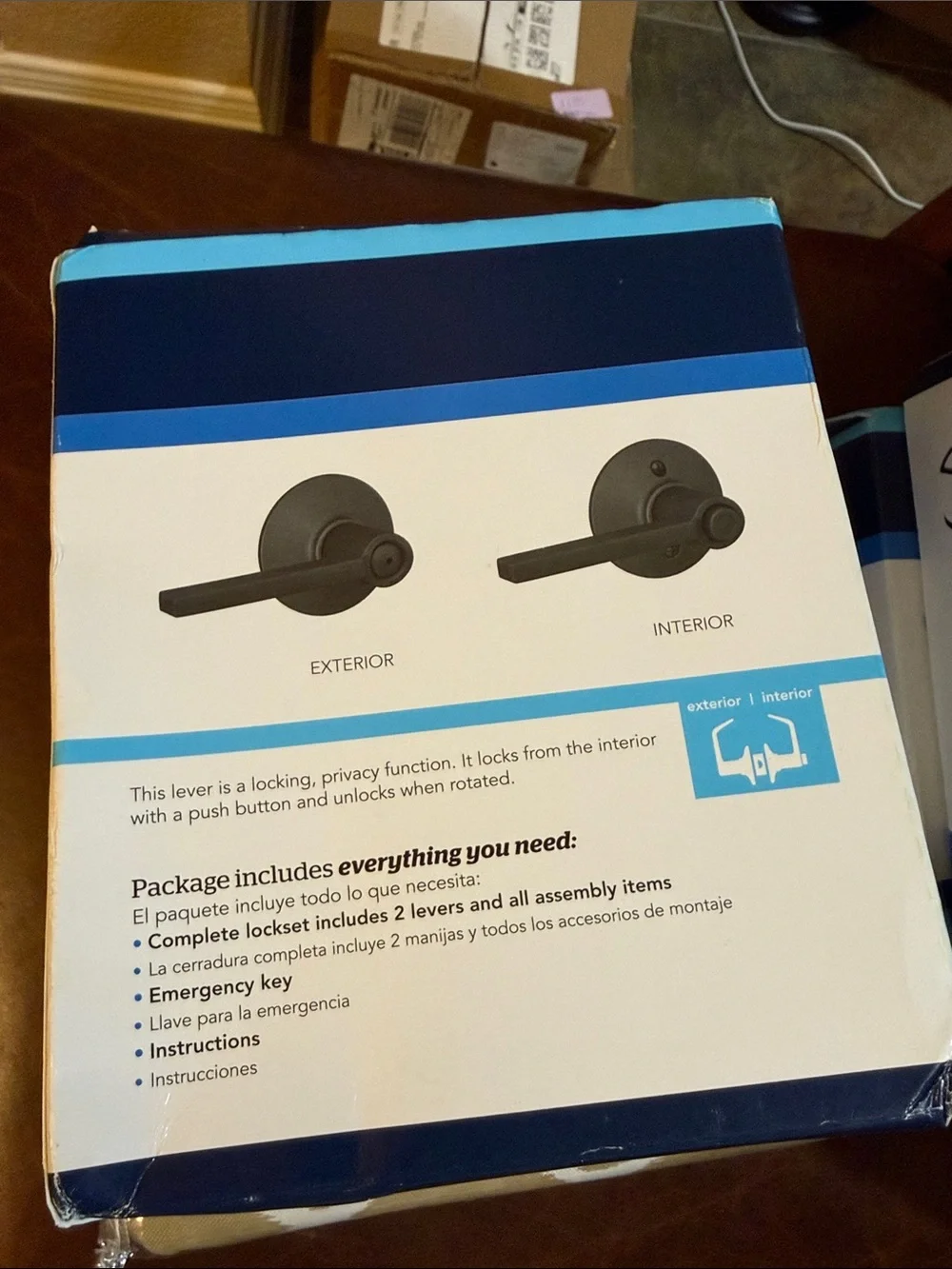 Schlage Latitude Lever Door Handle for Bed & Bath - Matte Black - Retail $44
